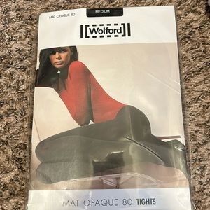 Wolford Mat Opaque 80 tights. Medium.  Black